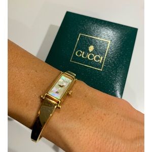 ✨GUCCI Vintage Gold Mother of Pearl Watch/Bracelet